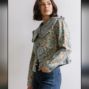 Floral Denim Women's Jacket